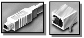 B型USB插头(plug)和B型USB插座(receptacle) B型USB插头(plug)和B型USB插座(receptacle)