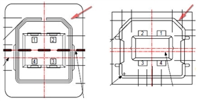 引脚顺序(左侧为Plug,右侧为Receptacle 2 引脚顺序(左侧为Plug,右侧为Receptacle 2