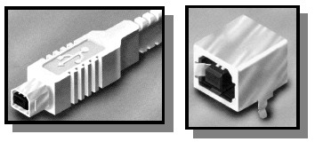 B型USB插头(plug)和B型USB插座(receptacle) B型USB插头(plug)和B型USB插座(receptacle)