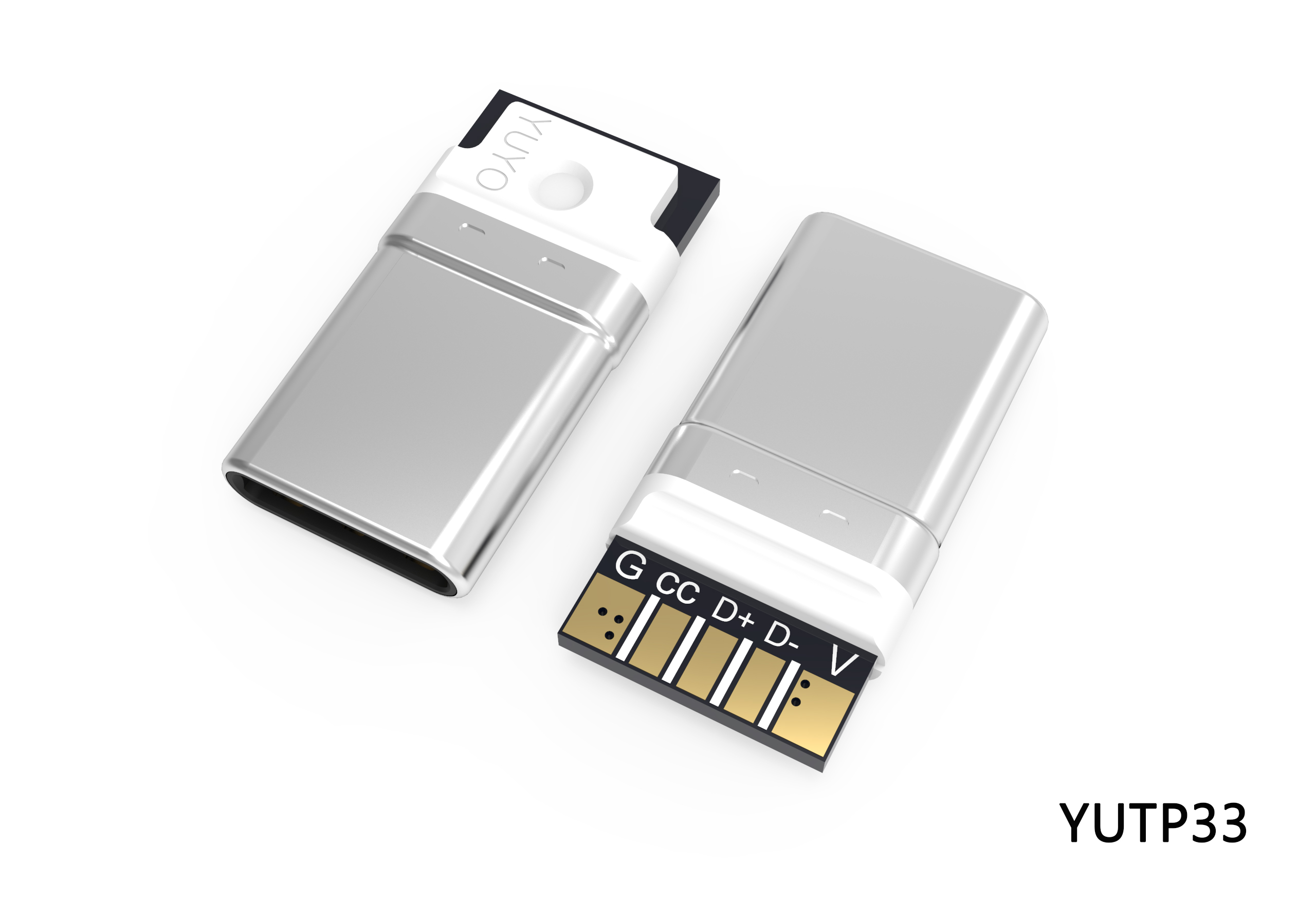 TYPE-C 5P一体式转接头插头 YUTP33