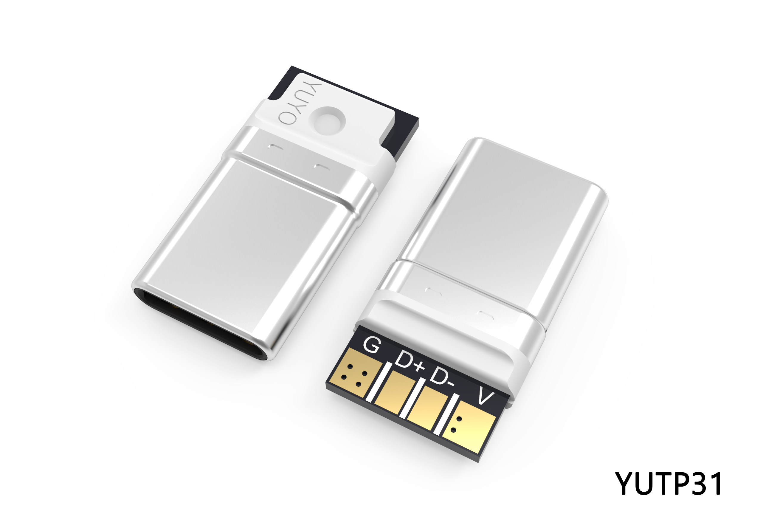 TYPE-C 4P一体式转接头插头 YUTP31